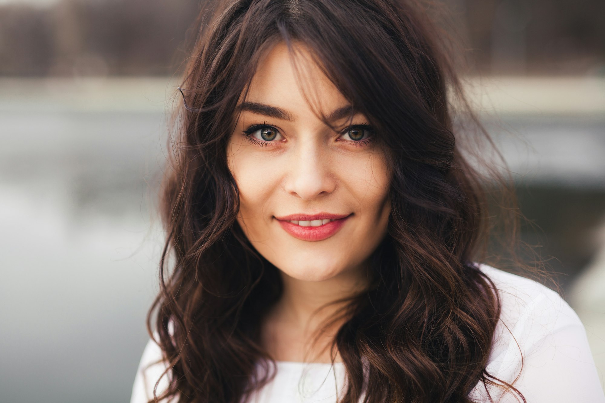 Beautiful woman face closeup
