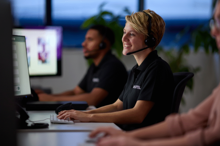 Man and Woman Technician at Microtel Support Center