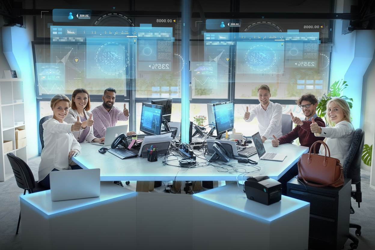 microtel microsoft azure team in the office